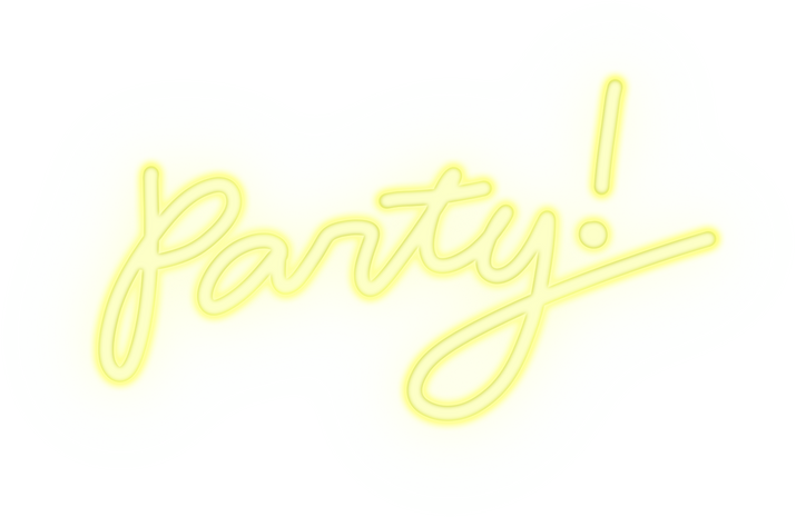 Party Neon Sign Light Handwritten Signage Warm Yellow
